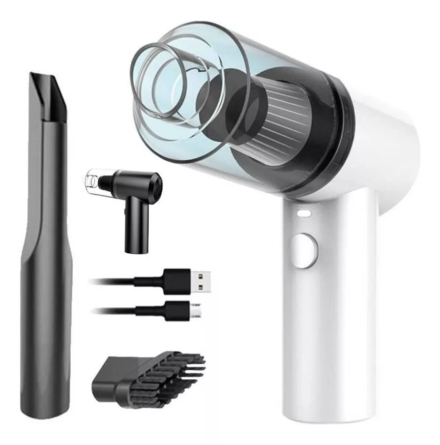 Aspiradora Portatil recargable Usb alta potencia, iluminación Led.