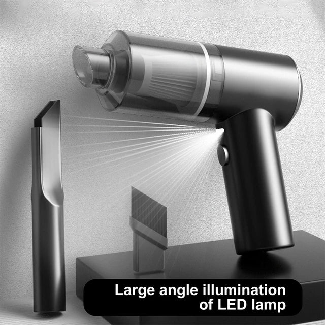 Aspiradora Portatil recargable Usb alta potencia, iluminación Led.
